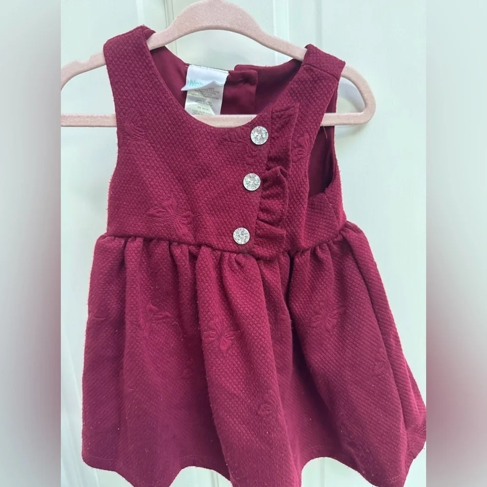 Nannette Baby 6-9M Maroon Girls Formal Tank Top Dress